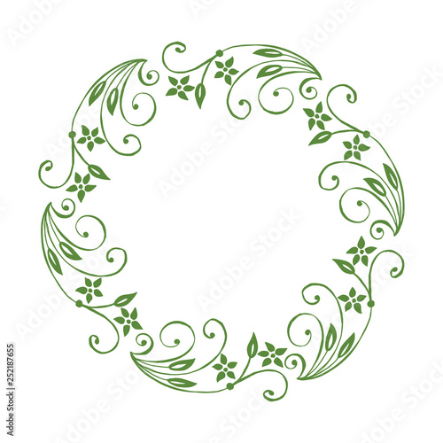 Vector illustration beautiful leaf wreath frames hand drawn