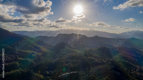 Sunset in the mountains of Khao Luang national park