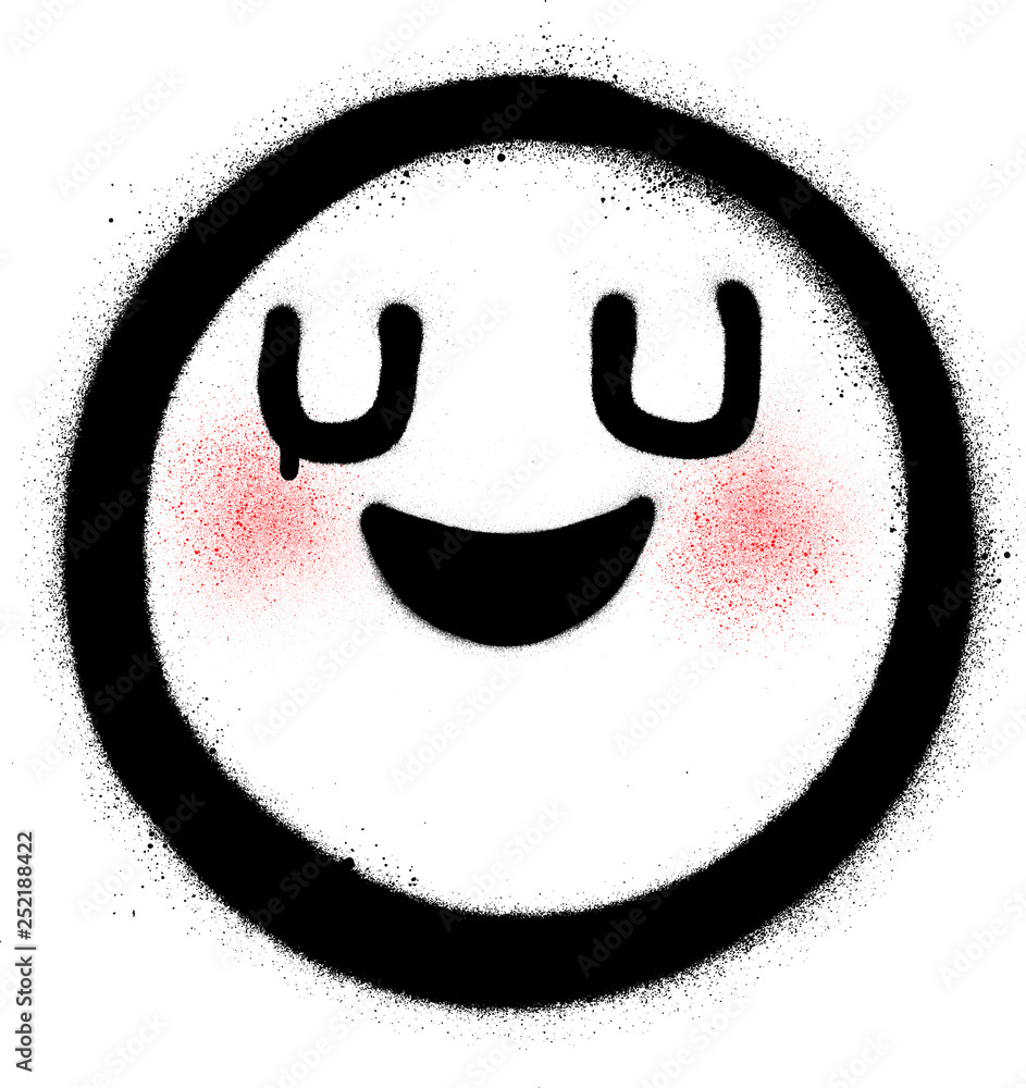 graffiti happy kawaii character sprayed over white graffiti happy kawaii character sprayed over white