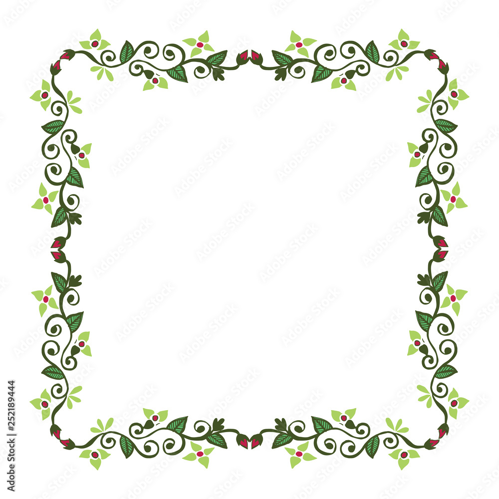 Vector illustration leaf floral frame style for card hand drawn Vector illustration leaf floral frame style for card hand drawn