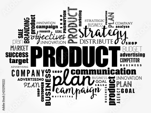 PRODUCT word cloud collage, business concept background