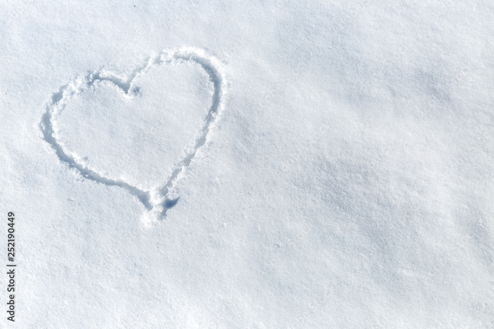 Heart painted on a snow Heart painted on a snow