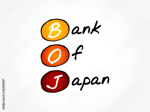 BOJ - Bank Of Japan acronym, business concept background