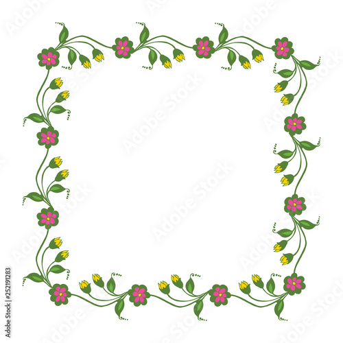 Vector illustration pattern floral frame hand drawn