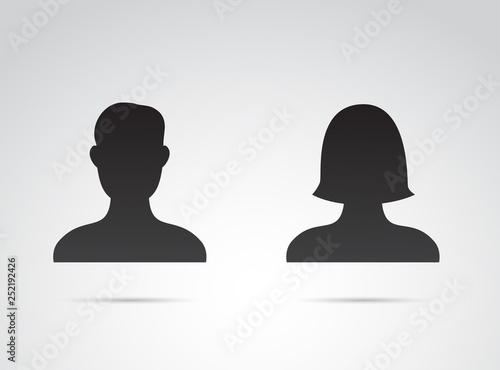 Profile icon - man and woman. Vector icon. 