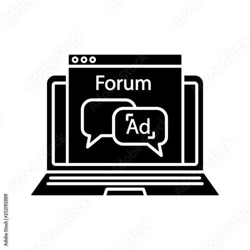 Advertising forum glyph icon