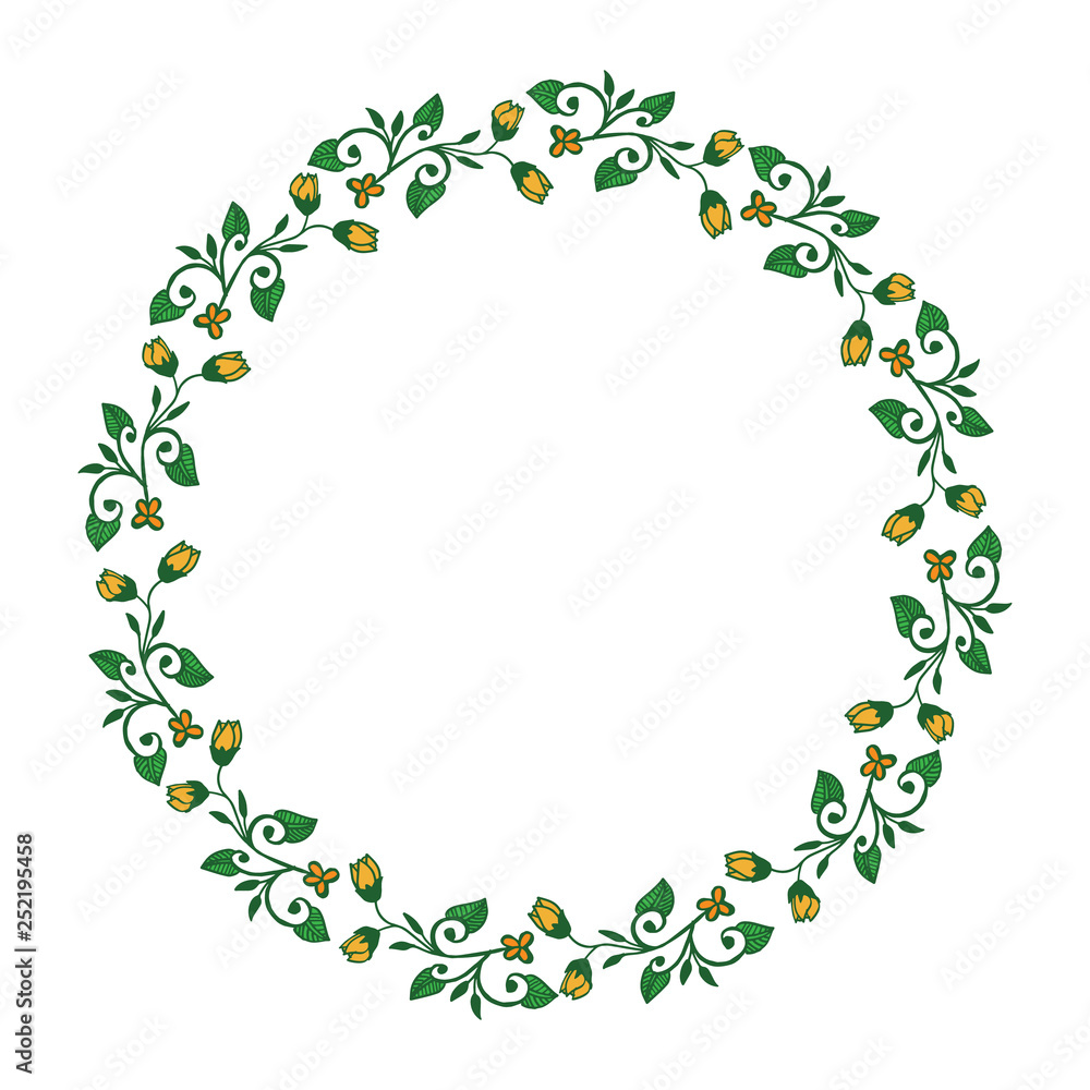 Vector illustration drawing green leaf flower frame hand drawn Vector illustration drawing green leaf flower frame hand drawn