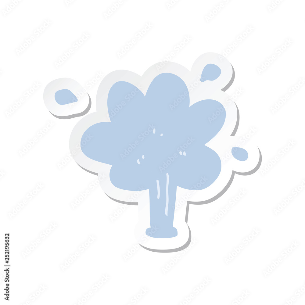 sticker of a cartoon squirting water