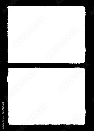 Abstract Dual Decorative Black & White Photo Frame. Type Text Inside, Use as Overlay or for Layer / Clipping Mask