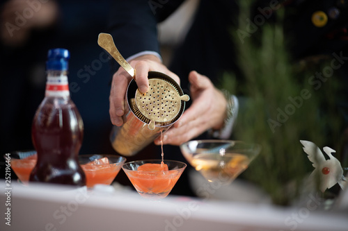 bartender making cocktail 