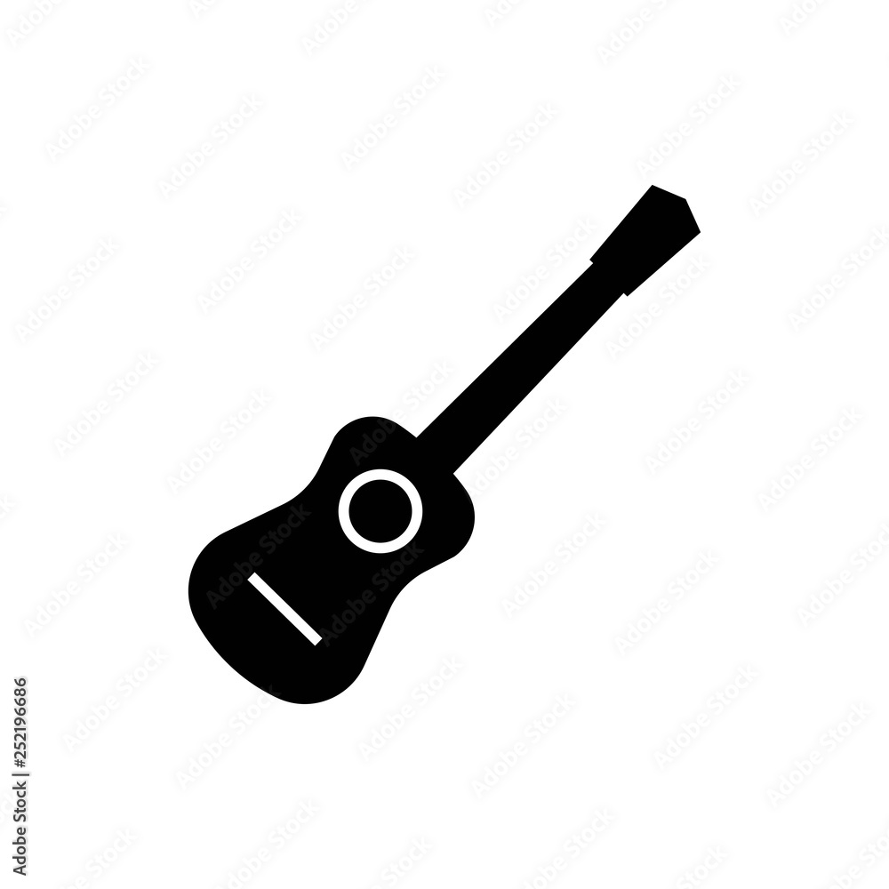 Guitar monochrome icon in trendy isolated on white background. vector illustration, EPS 10. vector Guitar monochrome icon in trendy isolated on white background. vector illustration, EPS 10. vector