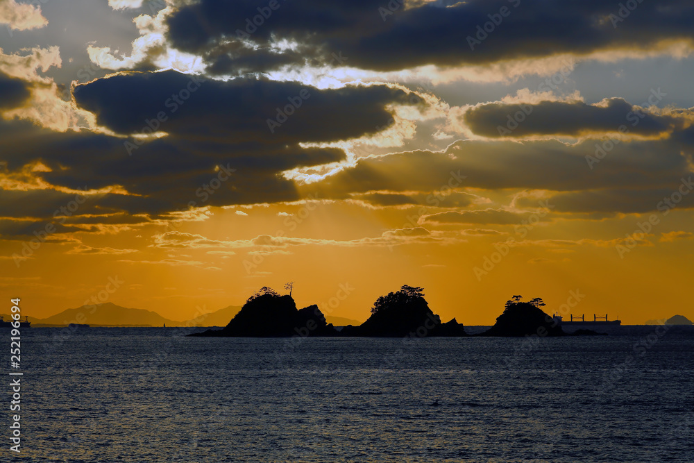 加茂島の夕日