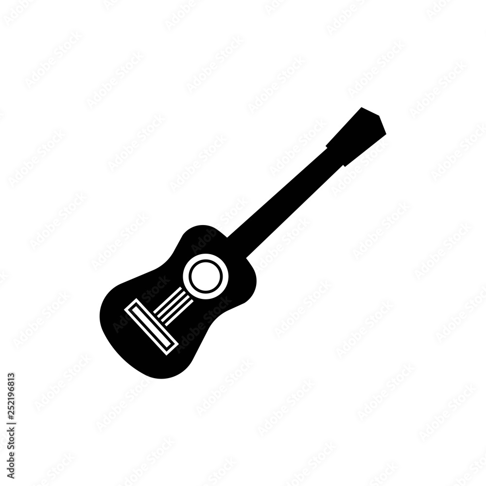 Guitar monochrome icon in trendy isolated on white background. vector illustration, EPS 10. vector Guitar monochrome icon in trendy isolated on white background. vector illustration, EPS 10. vector