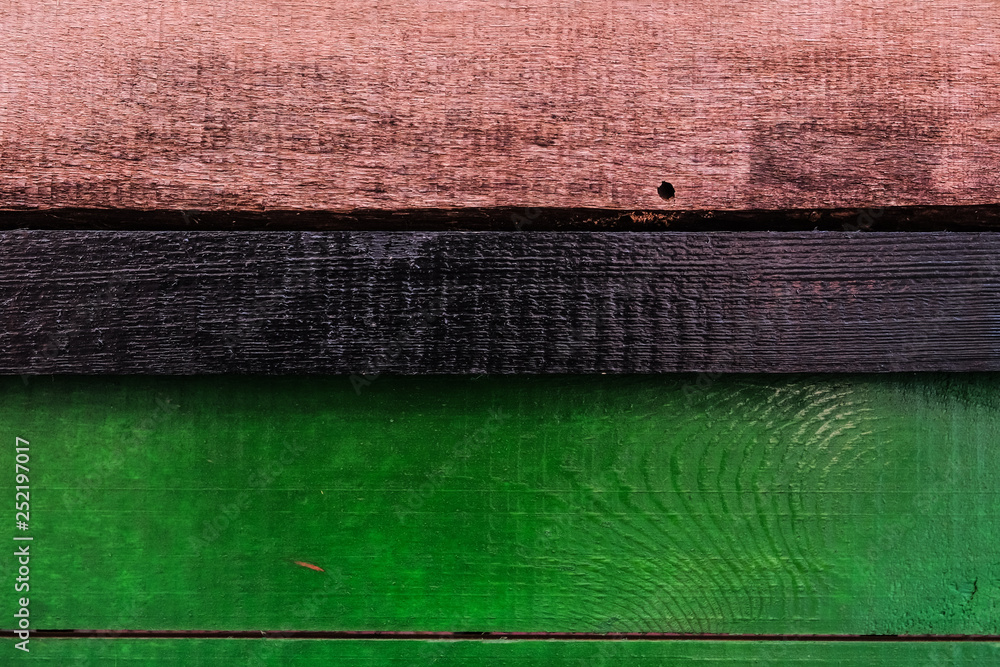 Derevyanny old textural painted colorful background. Green and natural