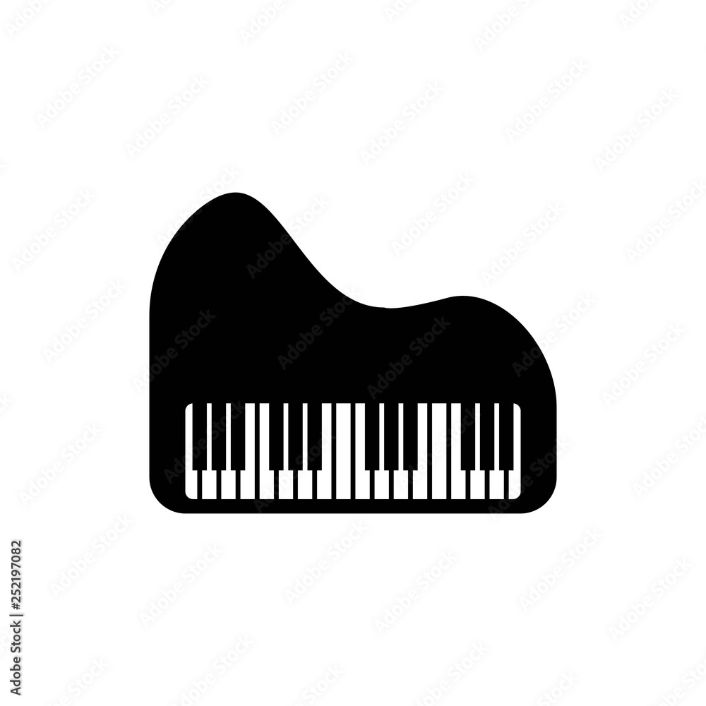 Piano monochrome icon in trendy isolated on white background. vector illustration, EPS 10. vector