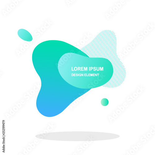 Abstract liquid shape isolated on white background. Gradient banner with fluid forms, wave, lines. Modern logo. Vector design