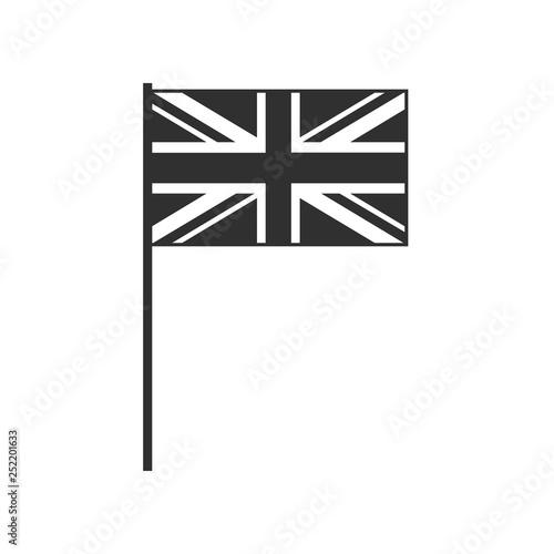 United Kingdom flag icon in black outline flat design. Independence day or National day holiday concept.