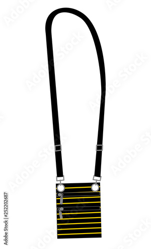 Vector illustration of a small bag around neck
