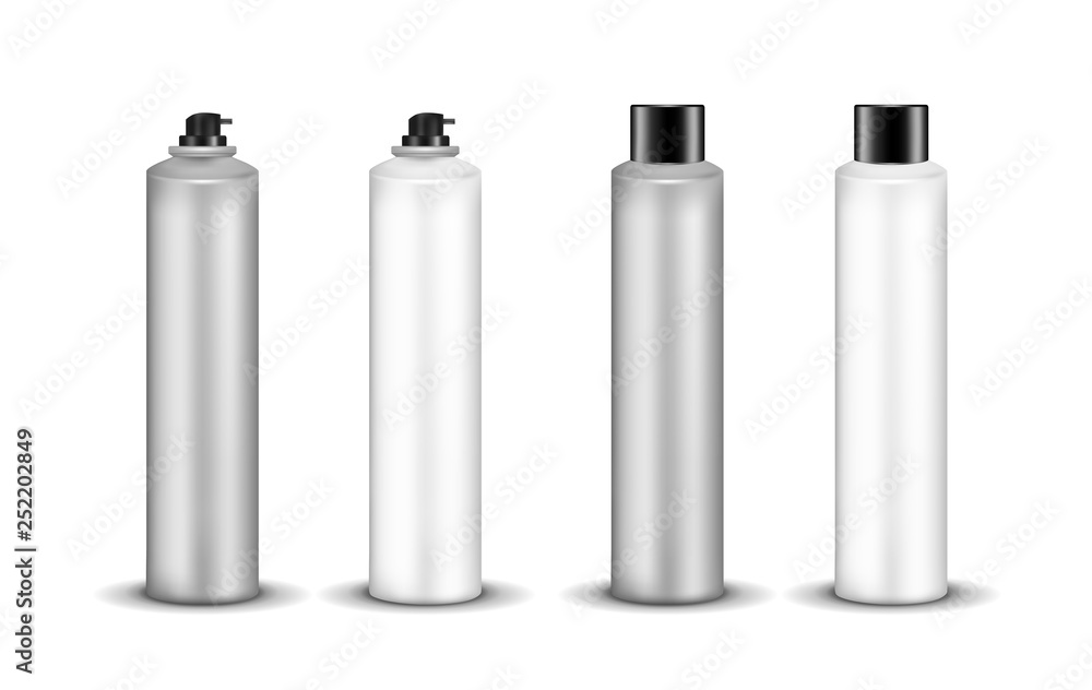 Plastic or metal cosmetic spray bottle with cap Plastic or metal cosmetic spray bottle with cap