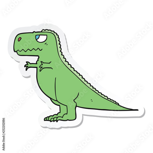 sticker of a cartoon dinosaur