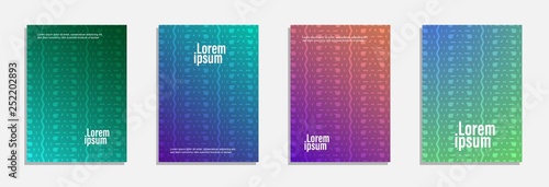 Wallpaper Mural Colorful and modern cover design. Set of geometric pattern background Torontodigital.ca