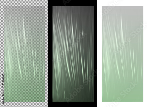 Green transparent plastic wrapper