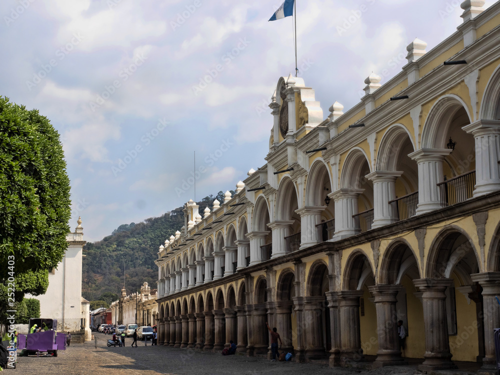 Antigua, Guatemala, Columns Palacio del Ayuntamiento