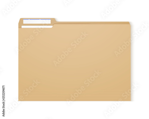 Manila folder. Paper case archive for document and reports.
