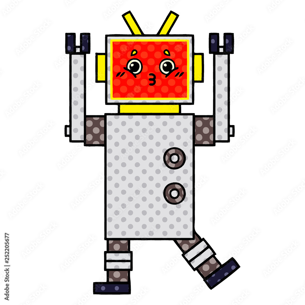 comic book style cartoon robot comic book style cartoon robot