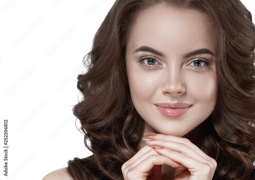 Beautiful woman female skin care healthy hair and skin close up face beauty portrait Beautiful woman female skin care healthy hair and skin close up face beauty portrait