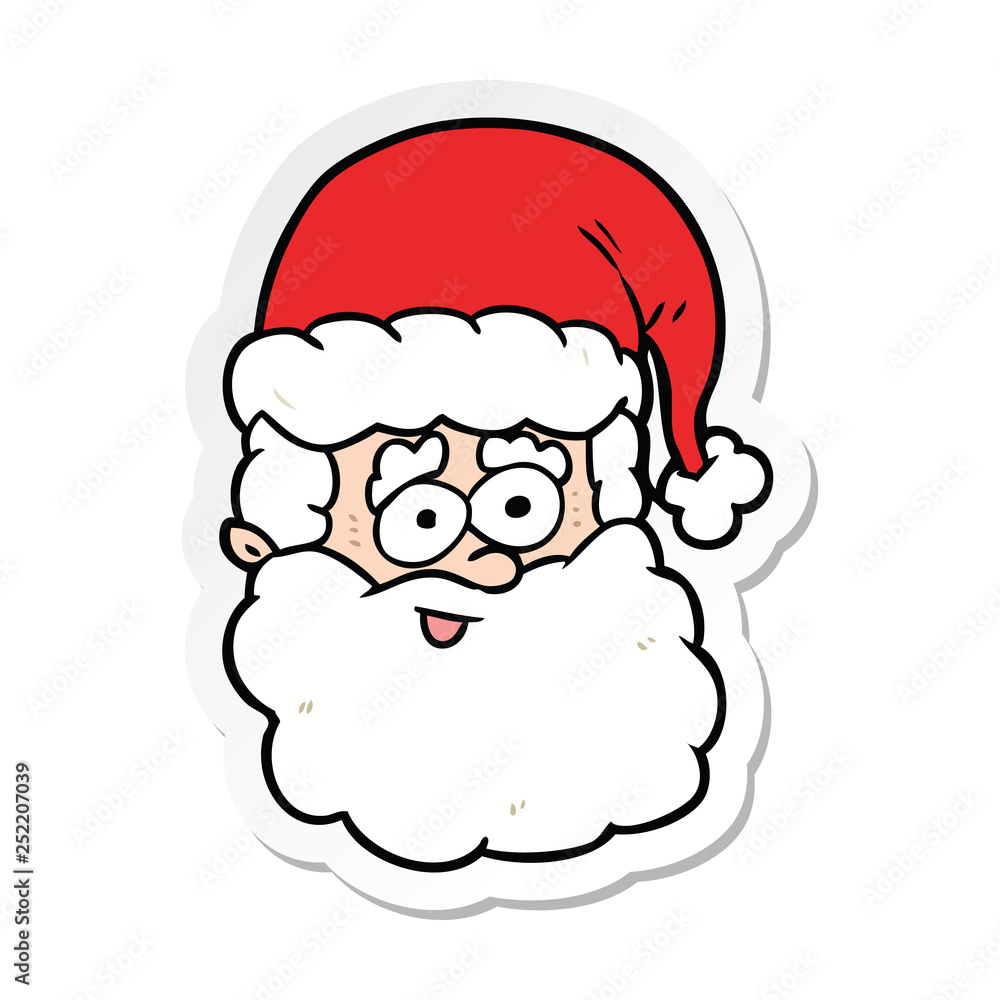 sticker of a cartoon santa claus sticker of a cartoon santa claus