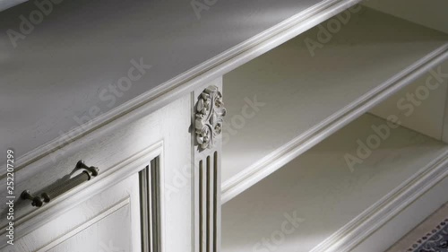 The interior of an elegant living room. Close-up of furniture. Slow motion. HD