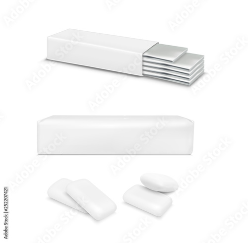 Vector chewing gum and white packaging