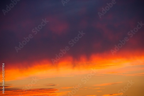 Colorful clouded sky, sunset, background © Rassul