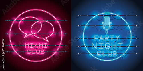 Disco party neon lights
