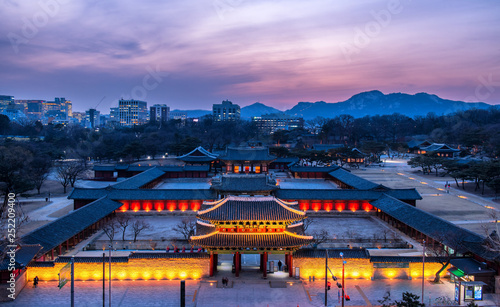 Festival night lights at Changgyeonggung palace in seoul city south Korea 