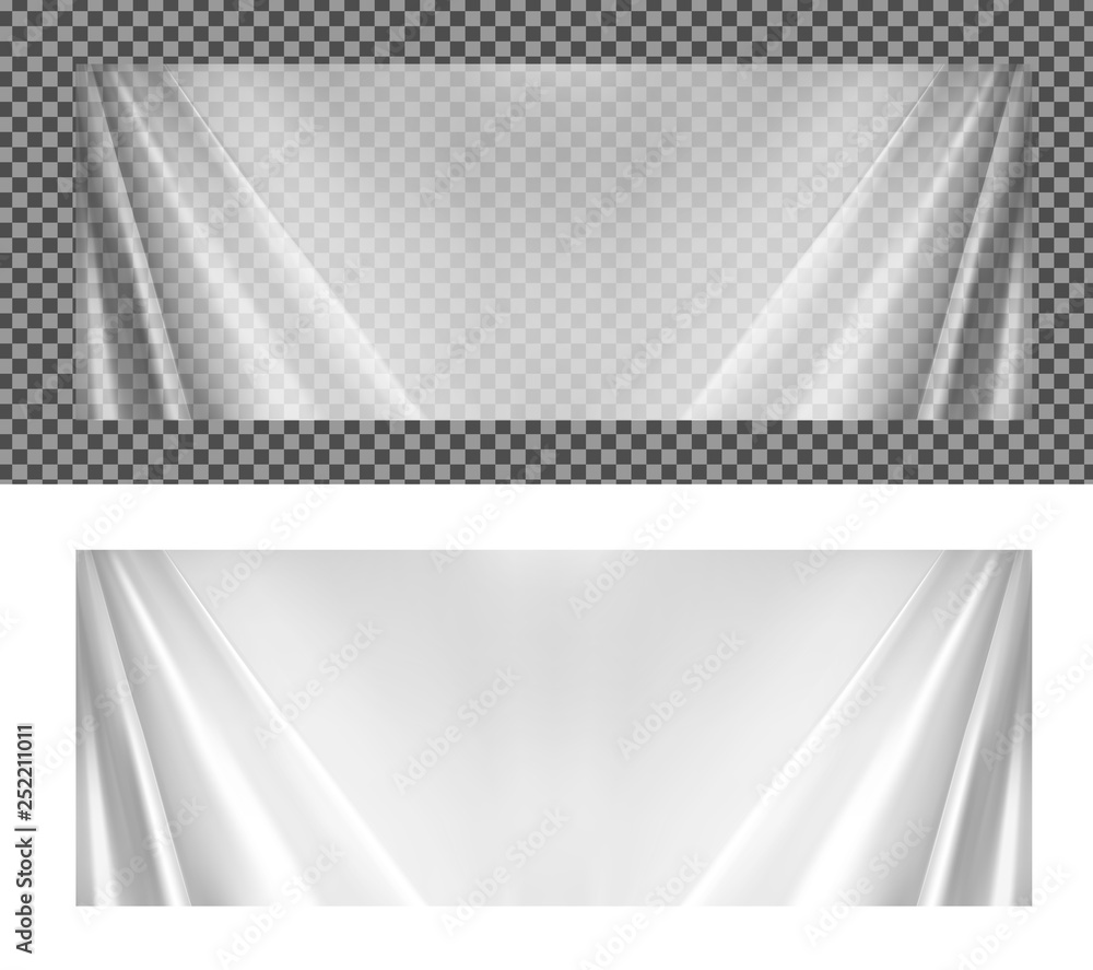 Obraz premium White transparent curtains texture