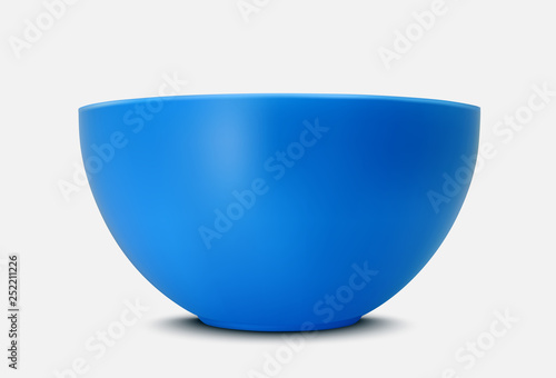 Plastic salad bowl. Vector realistic image