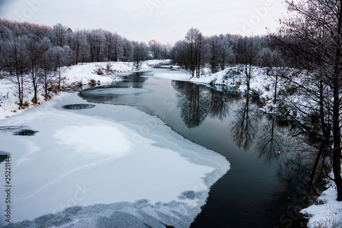 frozen river in winter © golft
