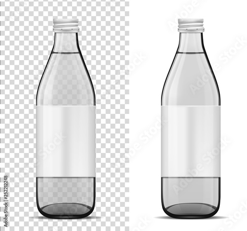 Transparent glass bottle