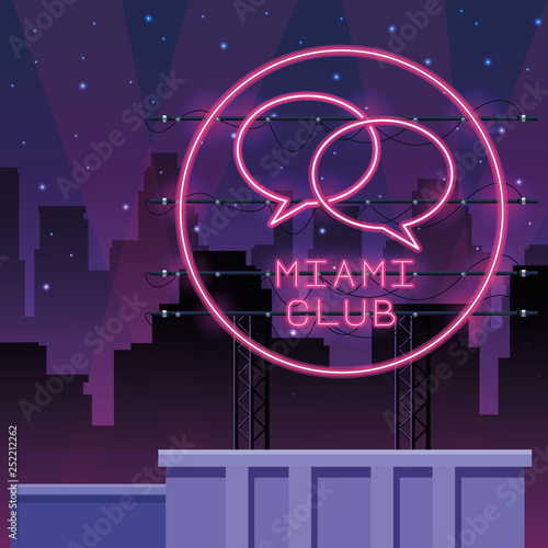 Disco party neon lights
