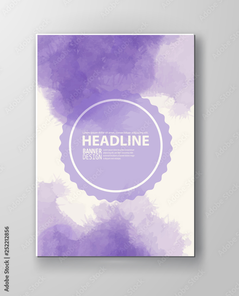 Watercolor purple color design banner