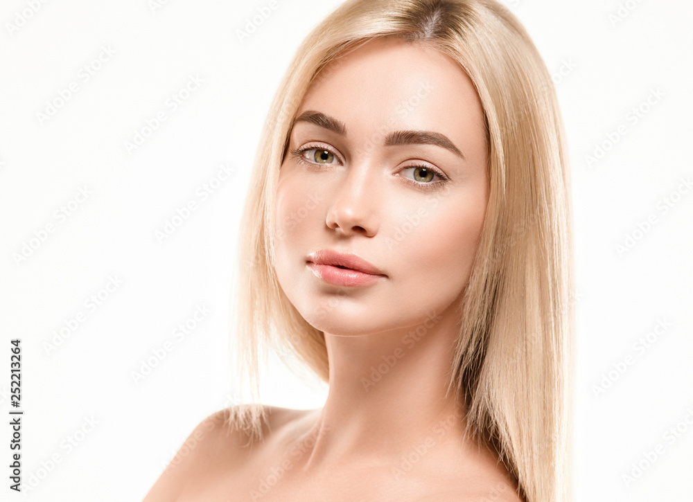Beautiful woman female skin care healthy hair and skin close up face beauty portrait Beautiful woman female skin care healthy hair and skin close up face beauty portrait