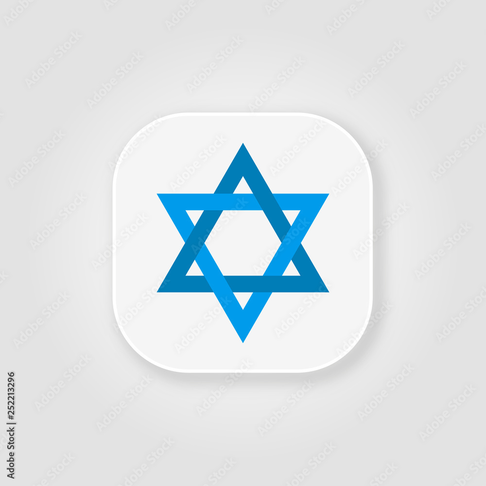 Star of David blue vector button with soft shadow Star of David blue vector button with soft shadow