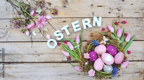 Ostern - Nest mit Eiern auf...