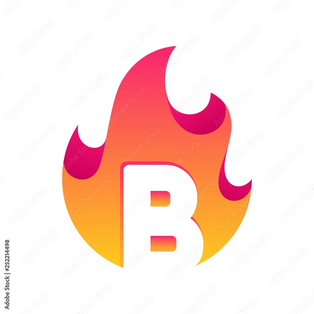 Abstract Fire Letter B Design Vector Template Abstract Fire Letter B Design Vector Template