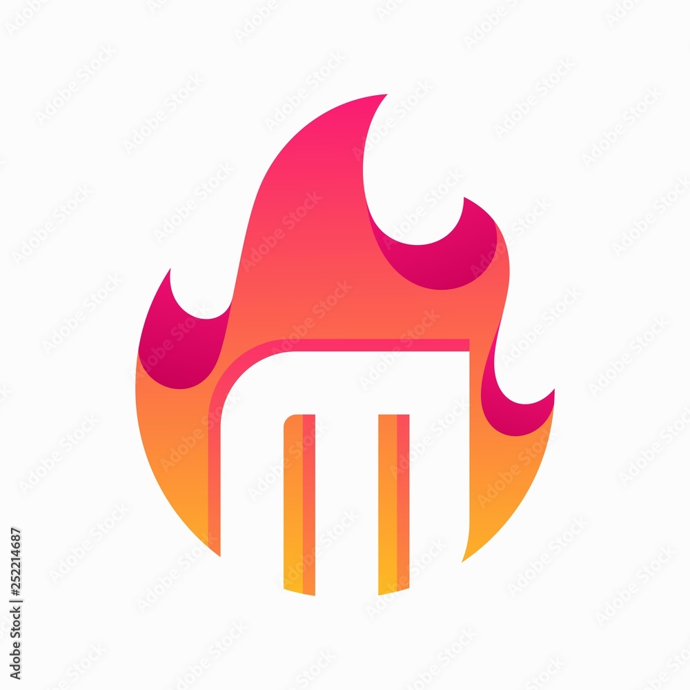 Abstract Fire Letter M Design Vector Template Abstract Fire Letter M Design Vector Template