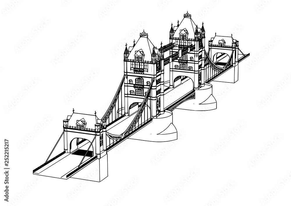 London bridge sketch vector