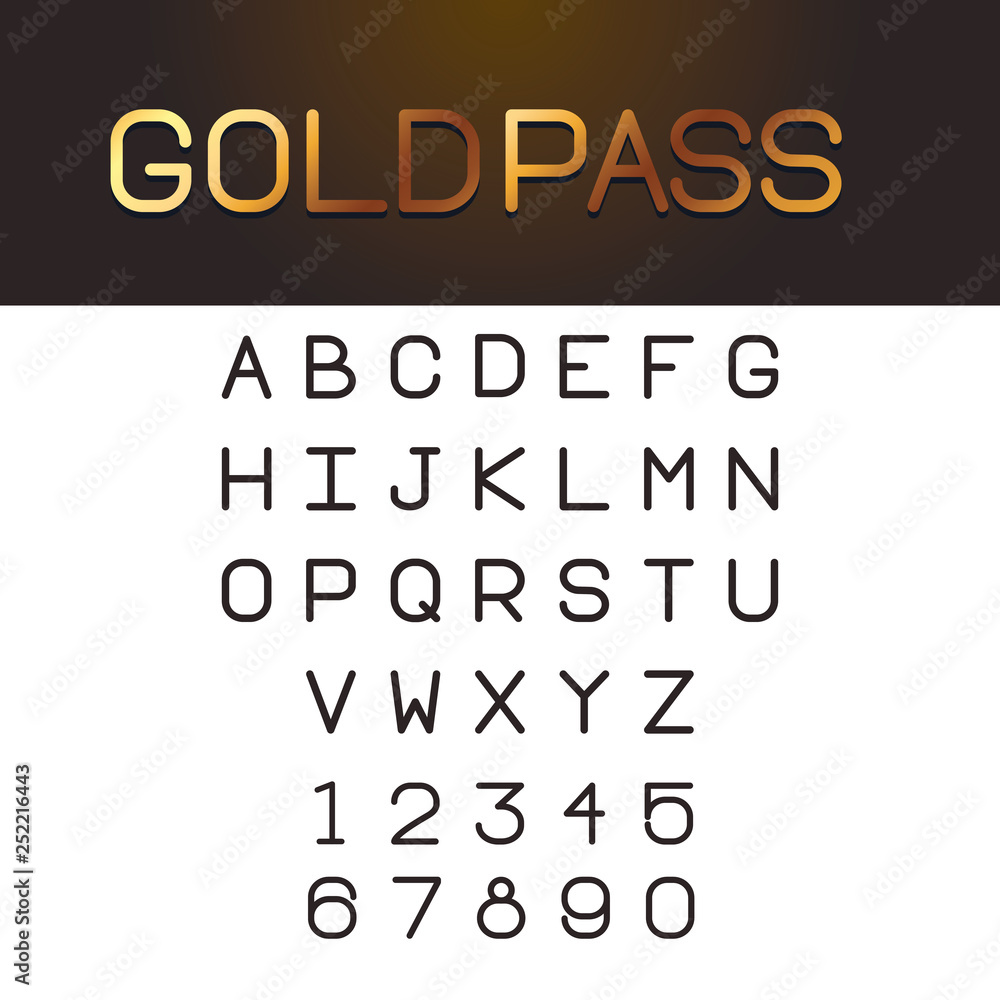 GOLD VIP letters alpahabet