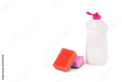 Detergent for dishes with a sponge